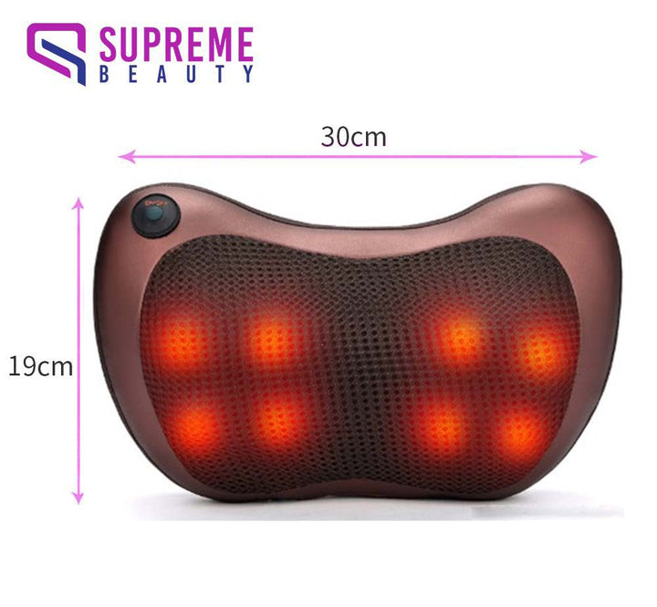 Braunes Shiatsu-Massagekissen mit Wärmefunktion, 30x19cm, von Supreme Beauty.