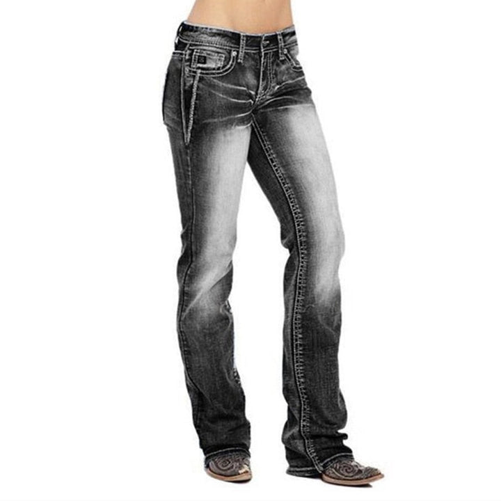 Dámské bootcut džíny s detaily vlajek – Madison