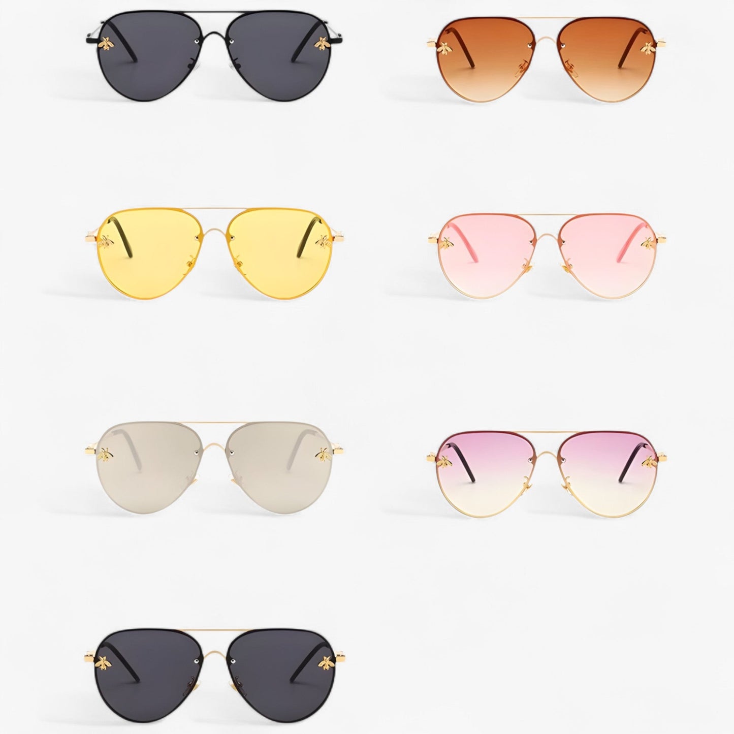 Vintage pilotní sluneční brýle s bi-detailem – Halcyon