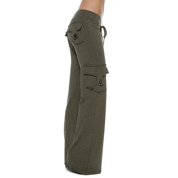 Dámské Bootcut Cargo Kalhoty s kapsami – Isabella Podzimní edice