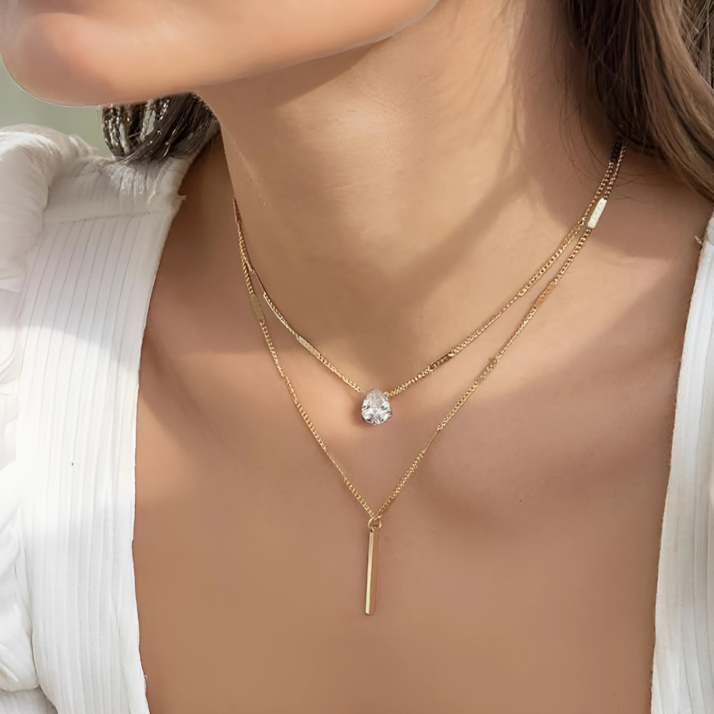 Hals Glitzer | Zlatý přívěsek náhrdelník set Vintage šperky