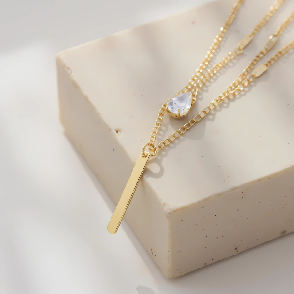 Hals Glitzer | Zlatý přívěsek náhrdelník set Vintage šperky