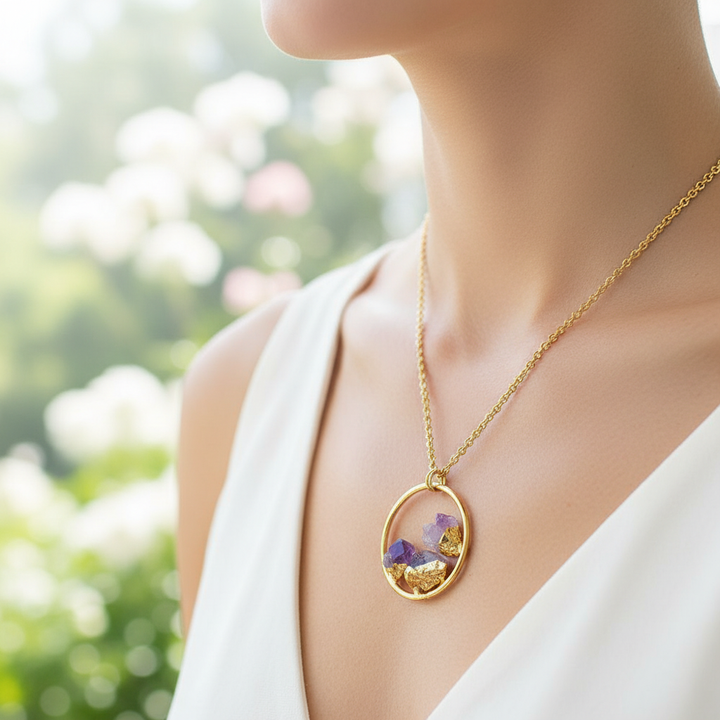 Handgefertigte Amethystkette - ElysiumNecklace 