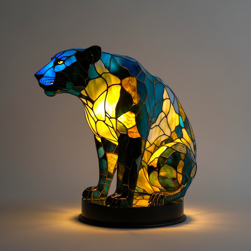 Handgefertigte Mosaiklampe Tierkopf - GleamPaw