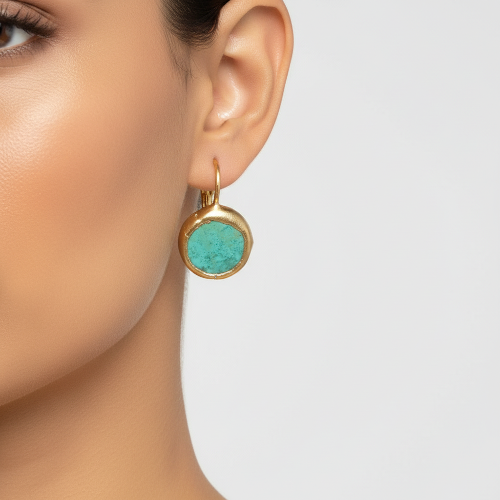Handgefertigte Ohrringe - TurquoiseGold 