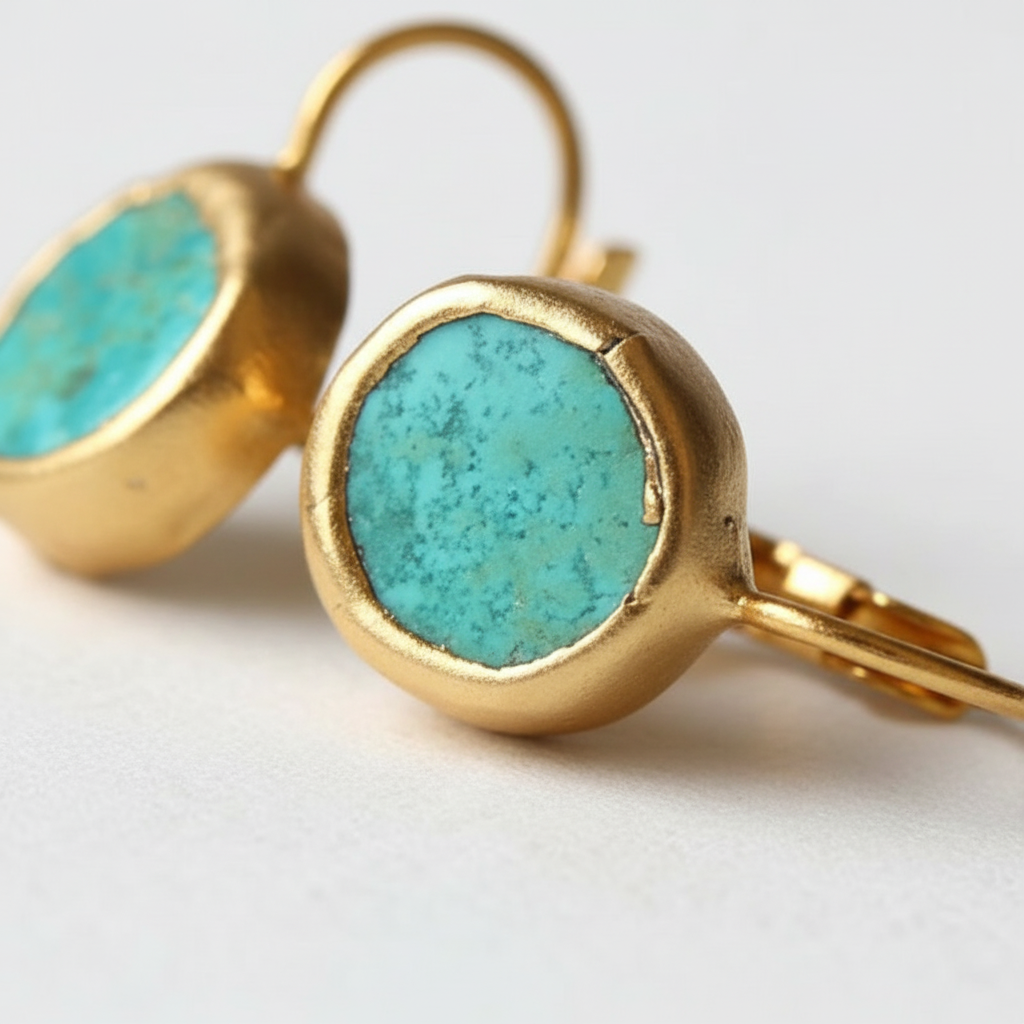 Handgefertigte Ohrringe - TurquoiseGold 