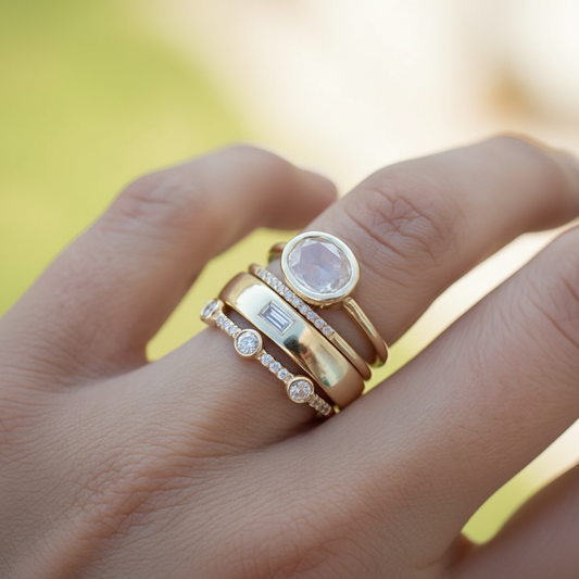 Handgefertigtes Ringset - VintageZircon 