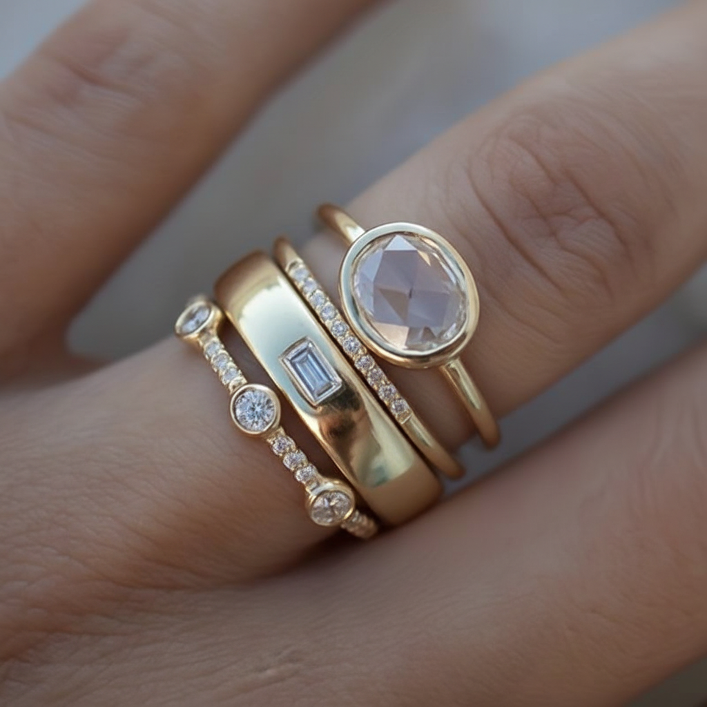 Handgefertigtes Ringset - VintageZircon 
