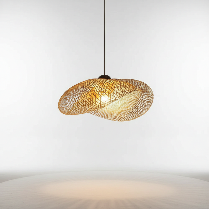 Handgewebte Rattan Hängeleuchte - WeaveLight