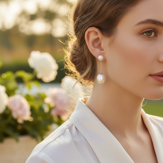 Hängende Perlenohrringe - PearlGlimmer 