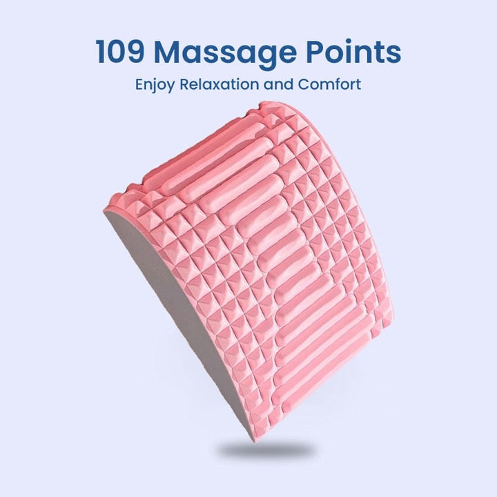 Rosa Massagerolle mit 109 Massagepunkten für Entspannung und Komfort, ergonomisches Design.