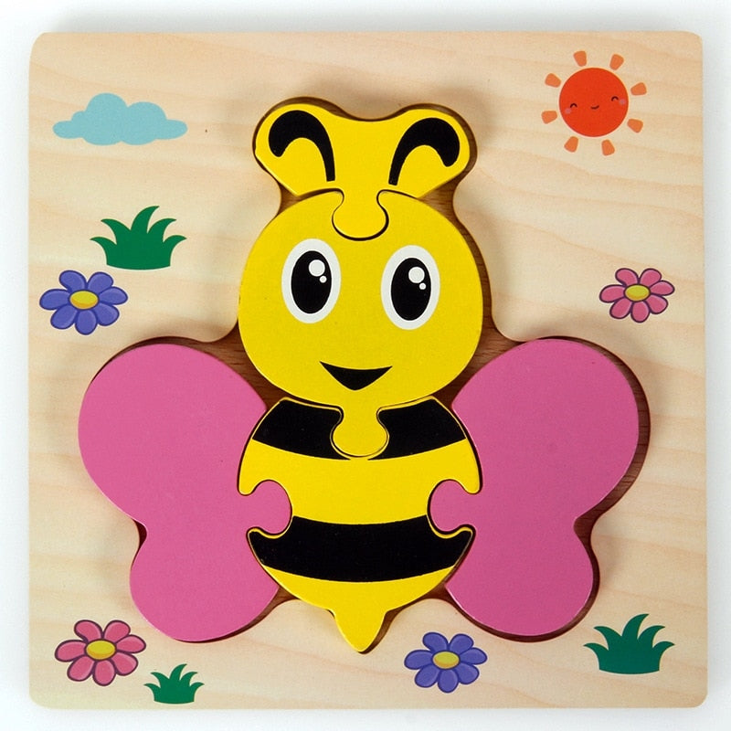 Montessori dřevěné vzdělávací puzzle – Barevná radost (1+1 zdarma)