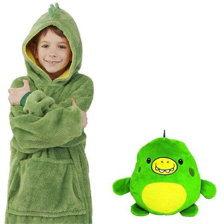 Hoodie Winter Child s funkcí obrátitelného plyšového zvířátka – edice Momo Sněhové vločky