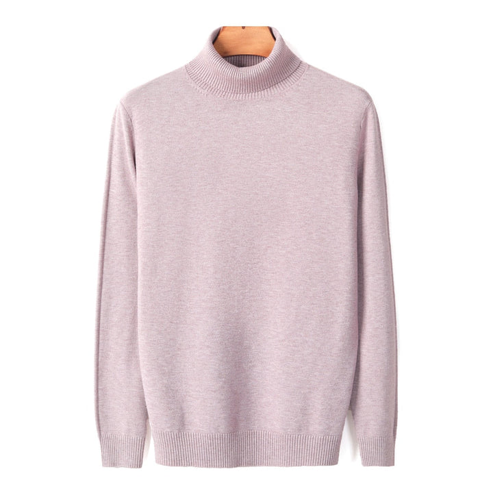 Rosa Rollkragenpullover aus Kaschmir, Damenmode, weiches Material, elegantes Design.