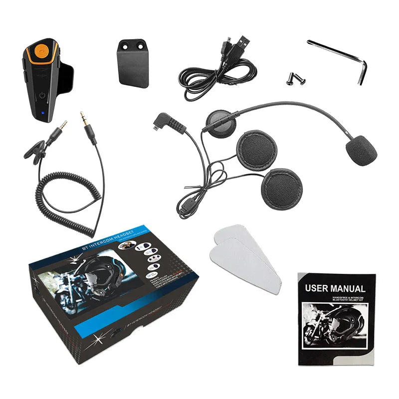 Vodotěsný Bluetooth interkom pro motocykl s FM a dosahem 1000 m – RoadLink