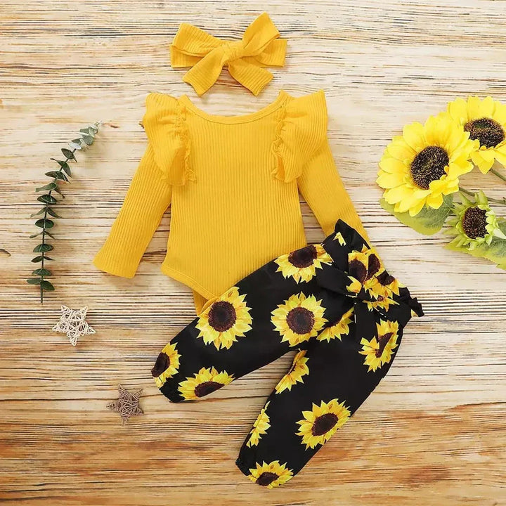 2-dílný dětský outfit s motivem slunečnice – SolLeende
