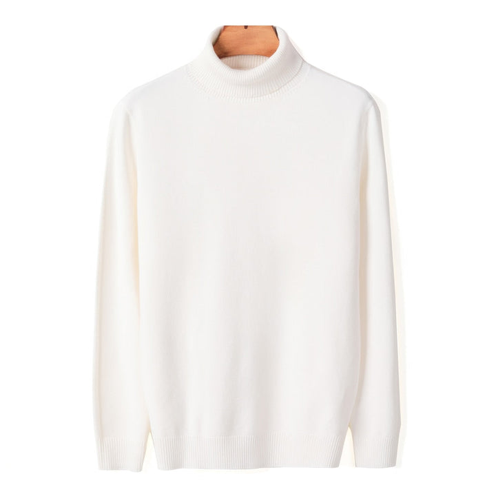 Weißer Rollkragenpullover aus Kaschmir, Unisex, elegant, warm, Wintermode, hochwertig.