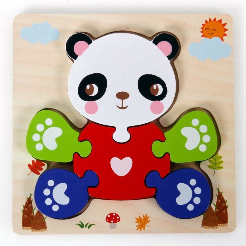 Montessori dřevěné vzdělávací puzzle – Barevná radost (1+1 zdarma)
