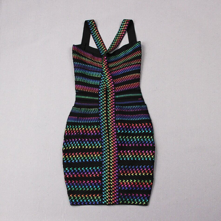 Trendy pruhované bodycon mini šaty pro ženy – Liana
