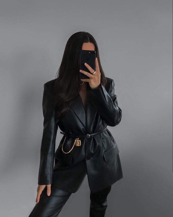 Dámský dlouhý blazer s vypasovaným střihem – Selene