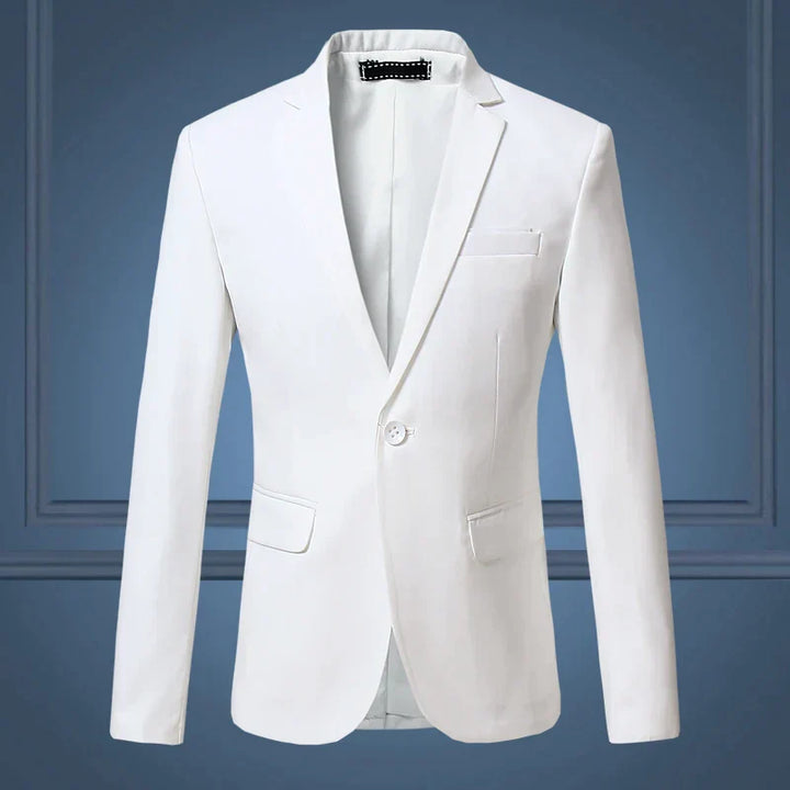 Weißer Herrenanzug, Slim Fit, Business Casual, hochwertig, große Größen, elegant.