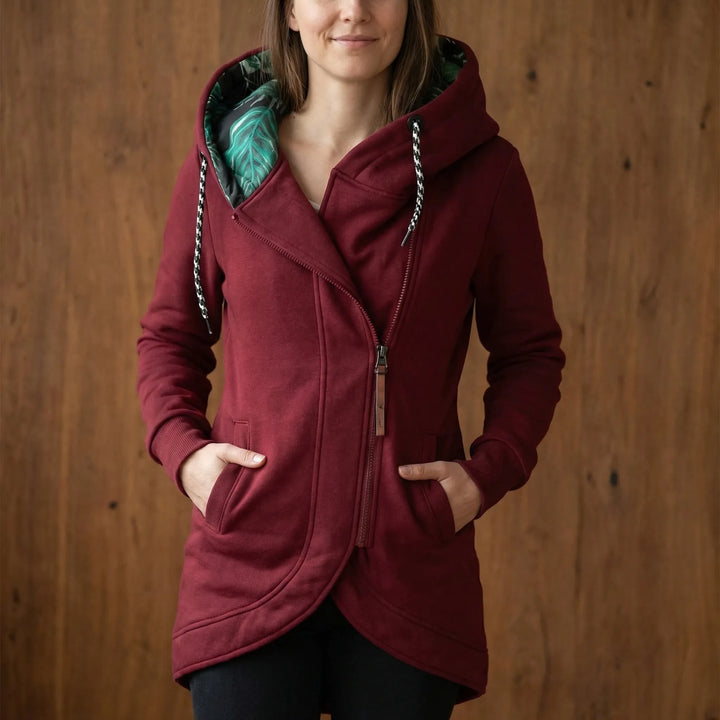 Hooded Zip-Up Winter Jacket For Women - Sally