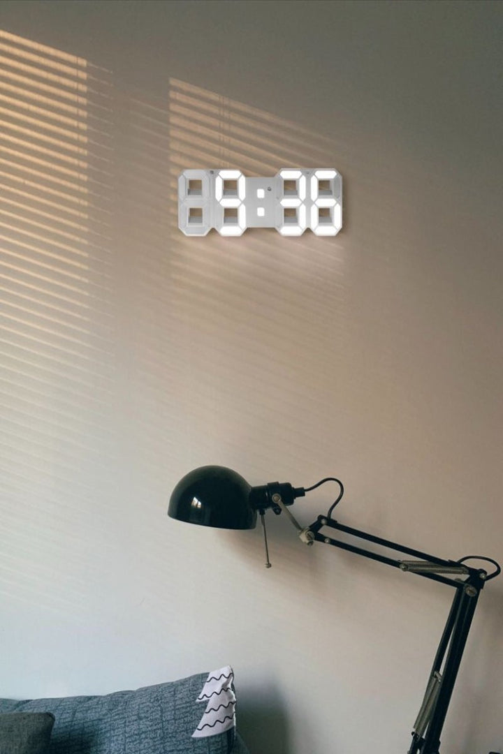 3D LED nástěnné hodiny s stmívatelným světlem – Timora
