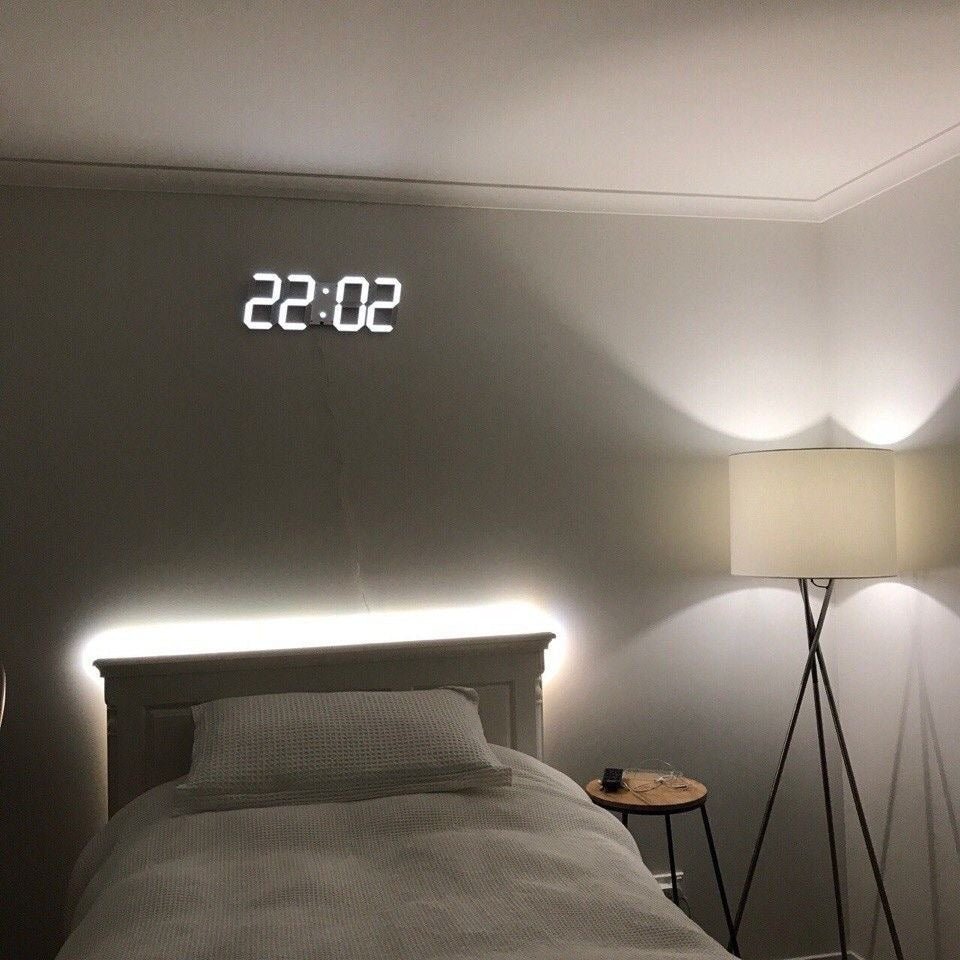 3D LED nástěnné hodiny s stmívatelným světlem – Timora