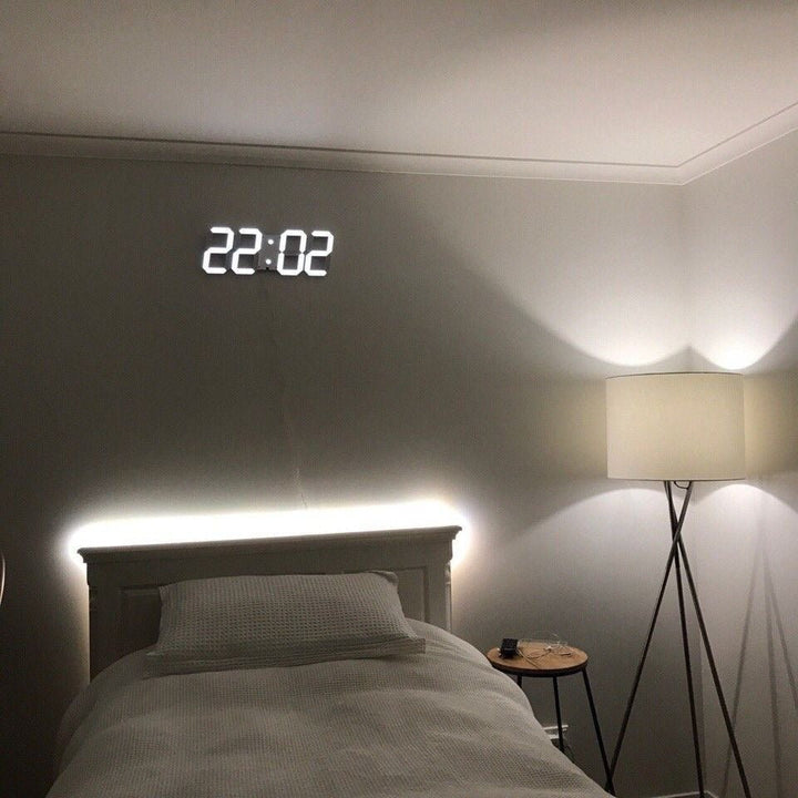 3D LED nástěnné hodiny s stmívatelným světlem – Timora