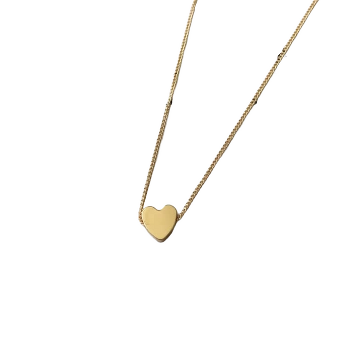 Goldene Herz-Halskette, zarte Kette, eleganter Schmuck, Damenaccessoire, Geschenkidee.