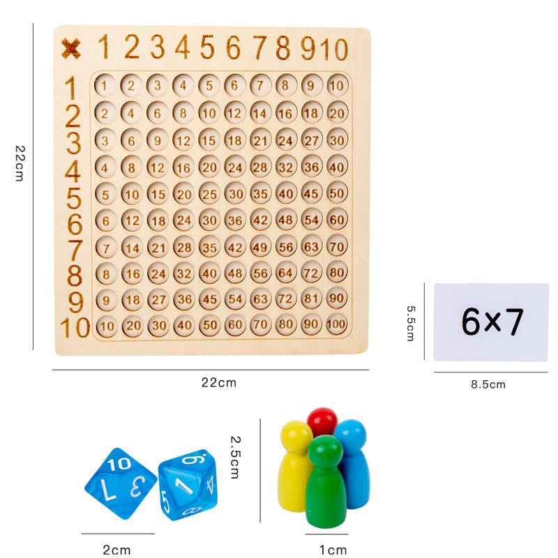 Dřevěná multiplikace hra pro děti s kartičkami – Maximo