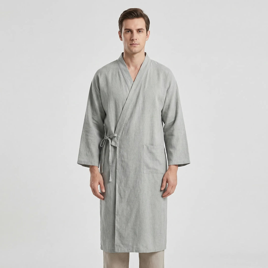 Japanese Kimono-Style Mens Dressing Gown - Blake