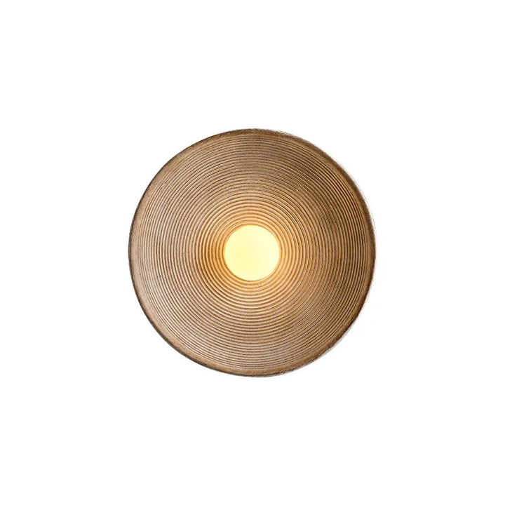 Moderne japanische Wandlampe, Vintage-Stil, Harz, rund, warmes Licht, Schlafzimmer, Wohnzimmer.