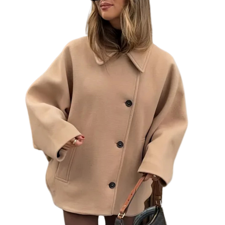 Dámská přechodová bunda v oversized vzhledu se zapínáním na knoflík – Selina
