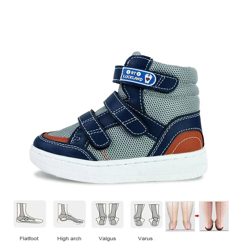 Dětské ortopedické kožené boty na suchý zip – Milo