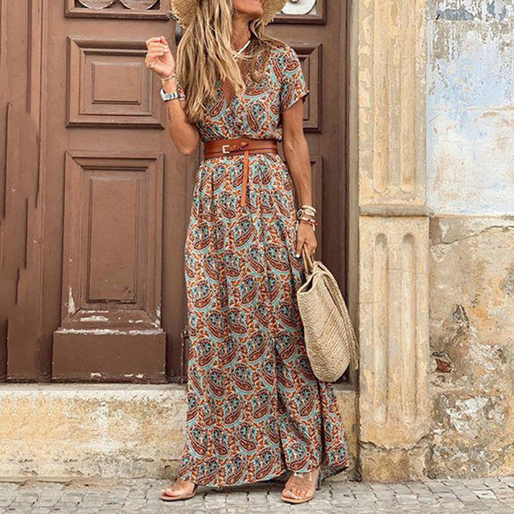 Boho maxišaty s motivem dámy – Thalia