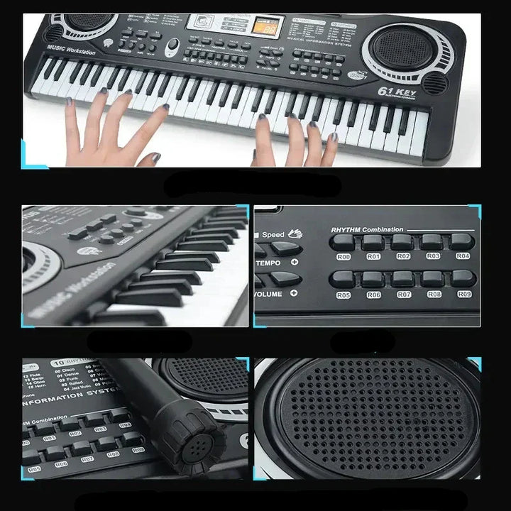 Dětské E-piano s mikrofonem – objevte radost z hudby se 61 klávesami