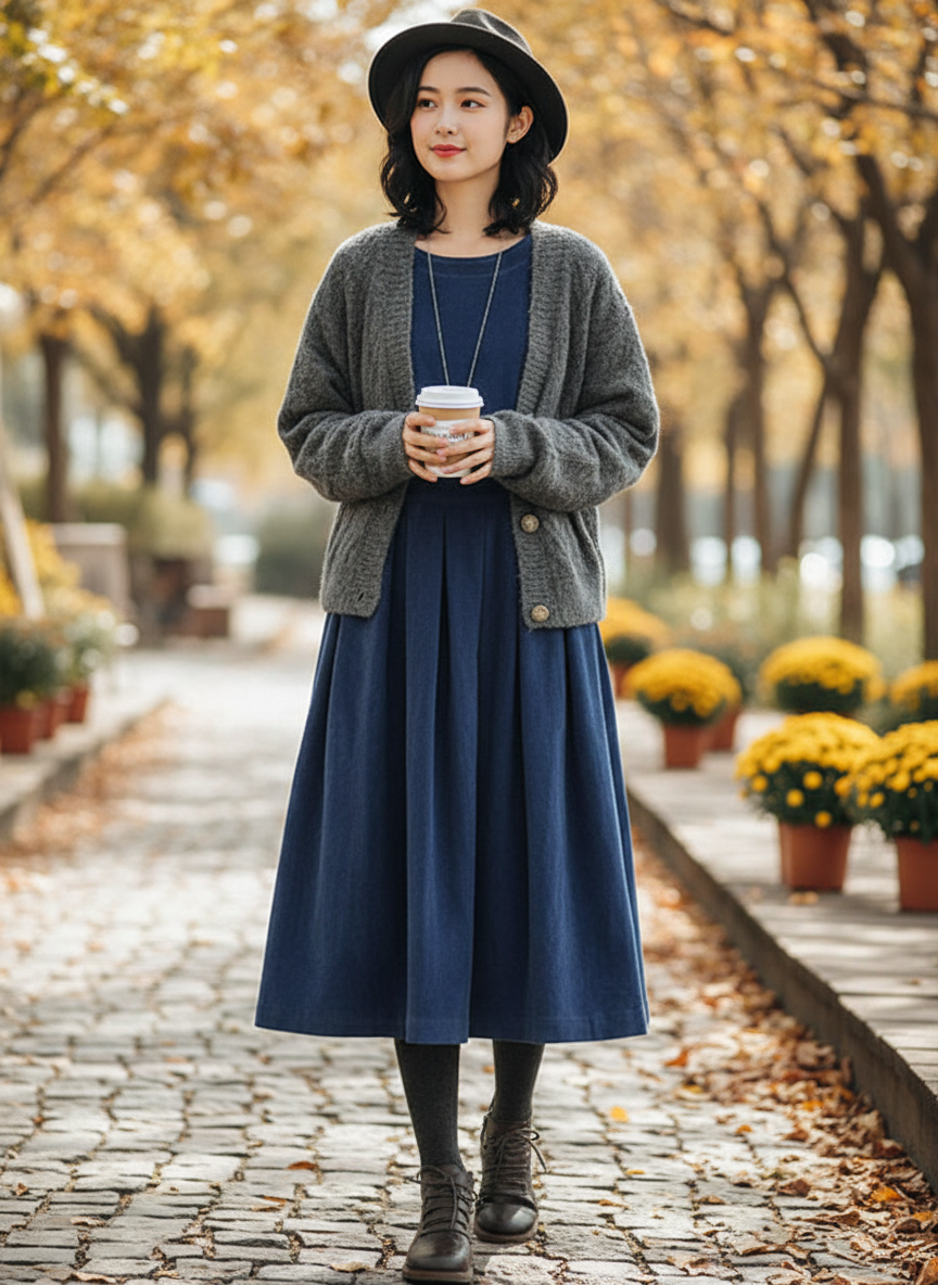 Klassisches Corduroy Kleid - Charmdress 