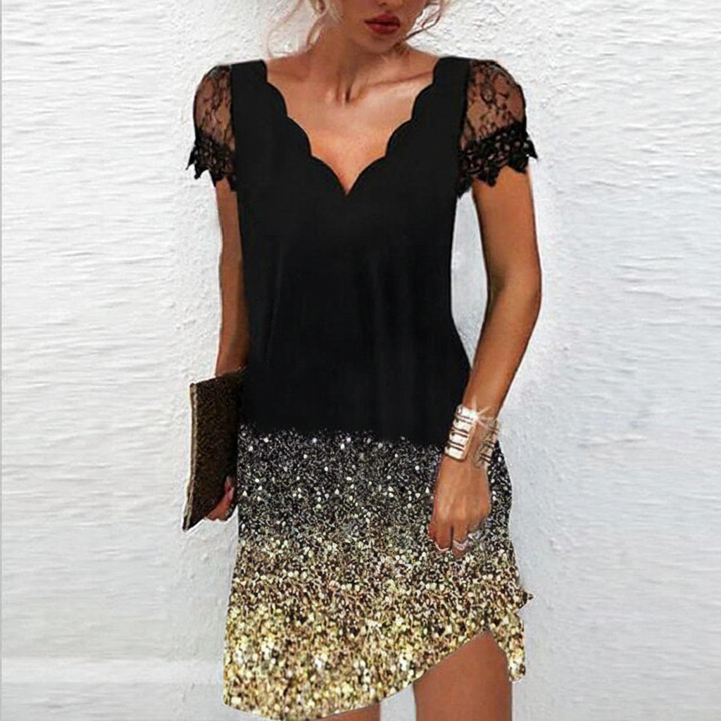 Kurzes Schwarzes Kleid - Eleganza 
