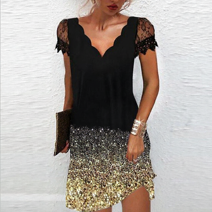 Kurzes Schwarzes Kleid - Eleganza 