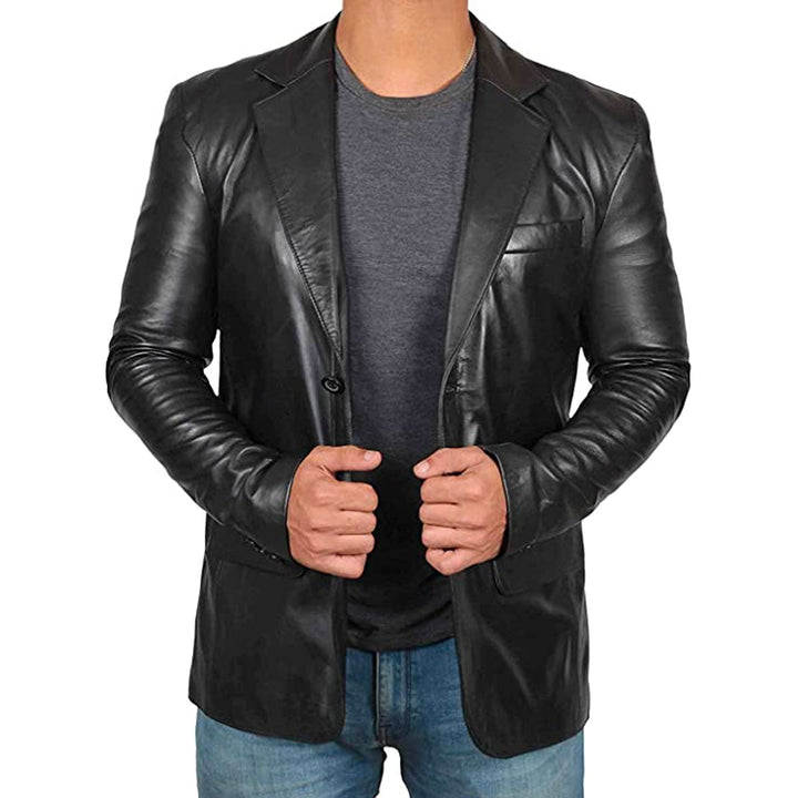 Pánský kožený blazer – Leonardo podzimní edice
