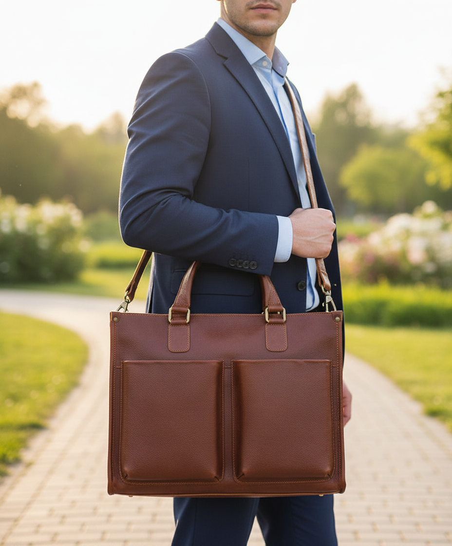Laptoptas Wykonana Z Naturalnego Skóry - BusinessTote 