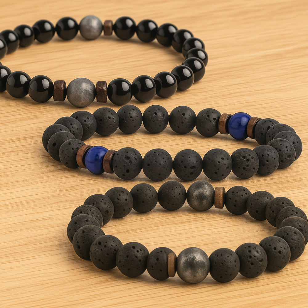 Lávoví muži | Přírodní náramek z lávových kamenů