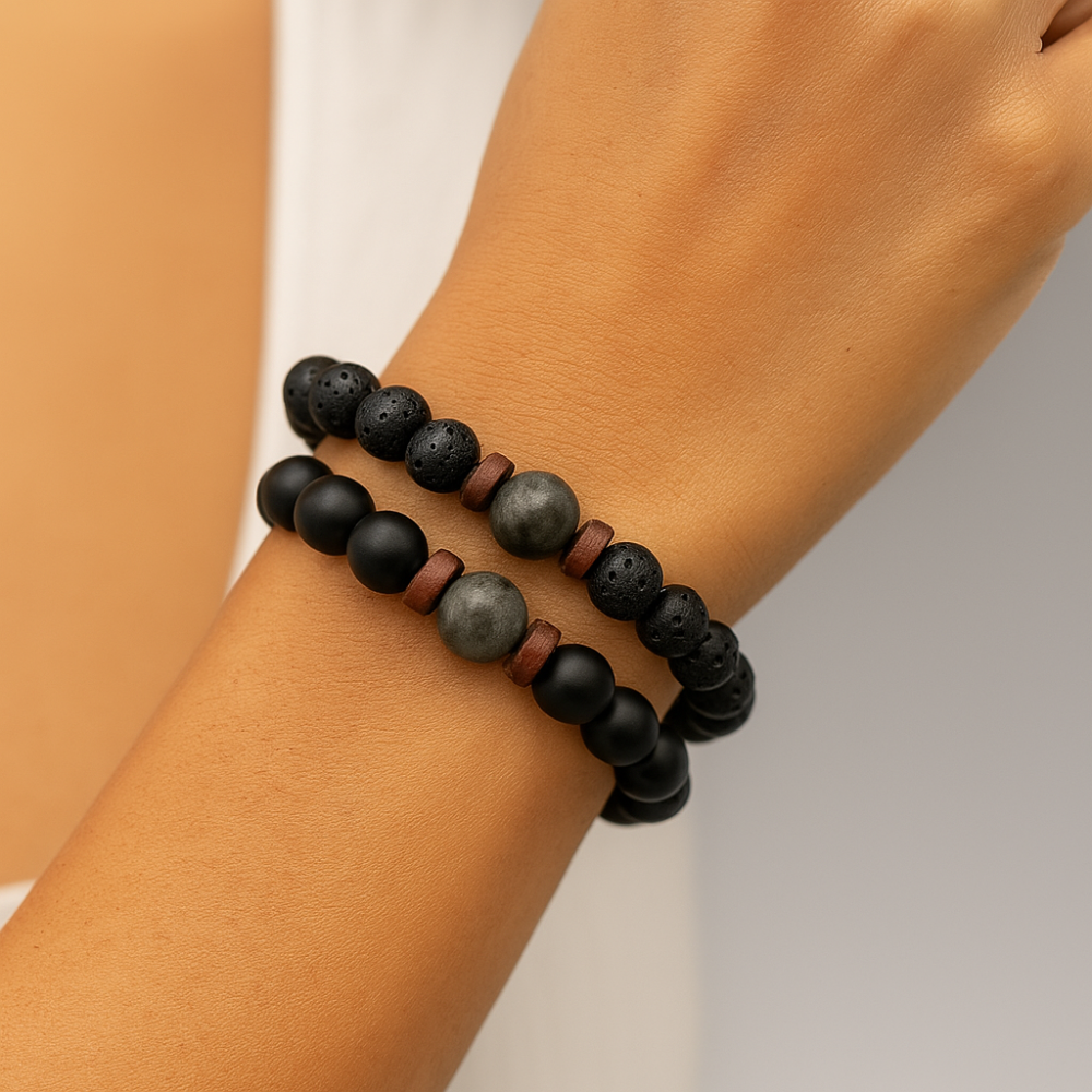 Lávoví muži | Přírodní náramek z lávových kamenů