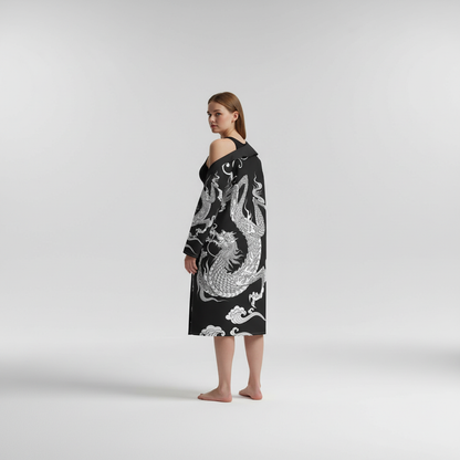 Leichter Bademantel Mit Druck - DragonCoat