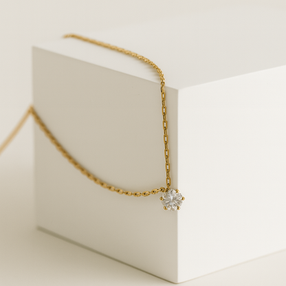 Lesklý zirkon | Unikátní lesklý zirkon náhrdelník na klíčovou kost