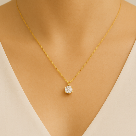 Lesklý zirkon | Unikátní lesklý zirkon náhrdelník na klíčovou kost