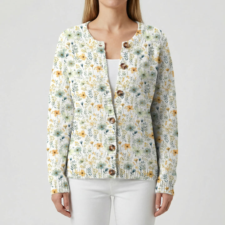 Locker Sitzende Floral Strickjacke - Dana