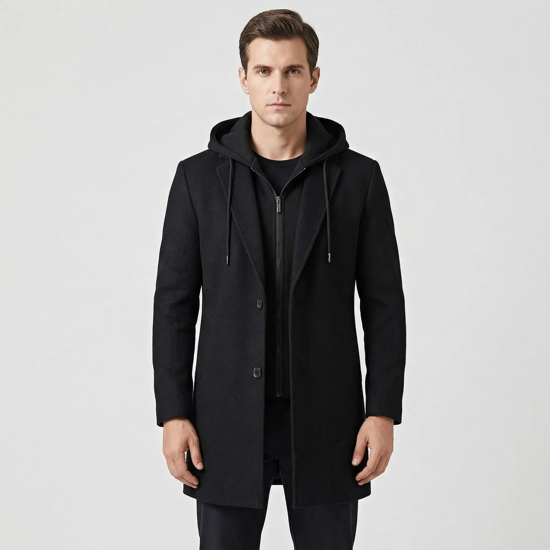 Long Line Hooded Men's Coat - Hugo