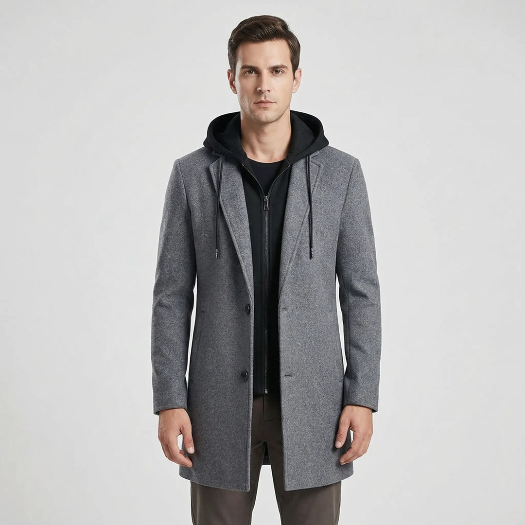 Long Line Hooded Men's Coat - Hugo